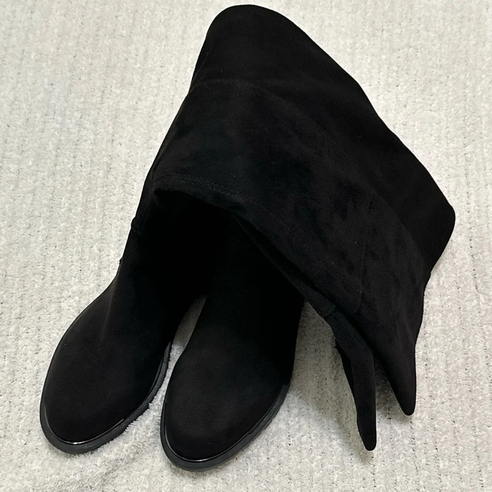 Guess Remont 2  Black Faux Suade Over the Knee Boots